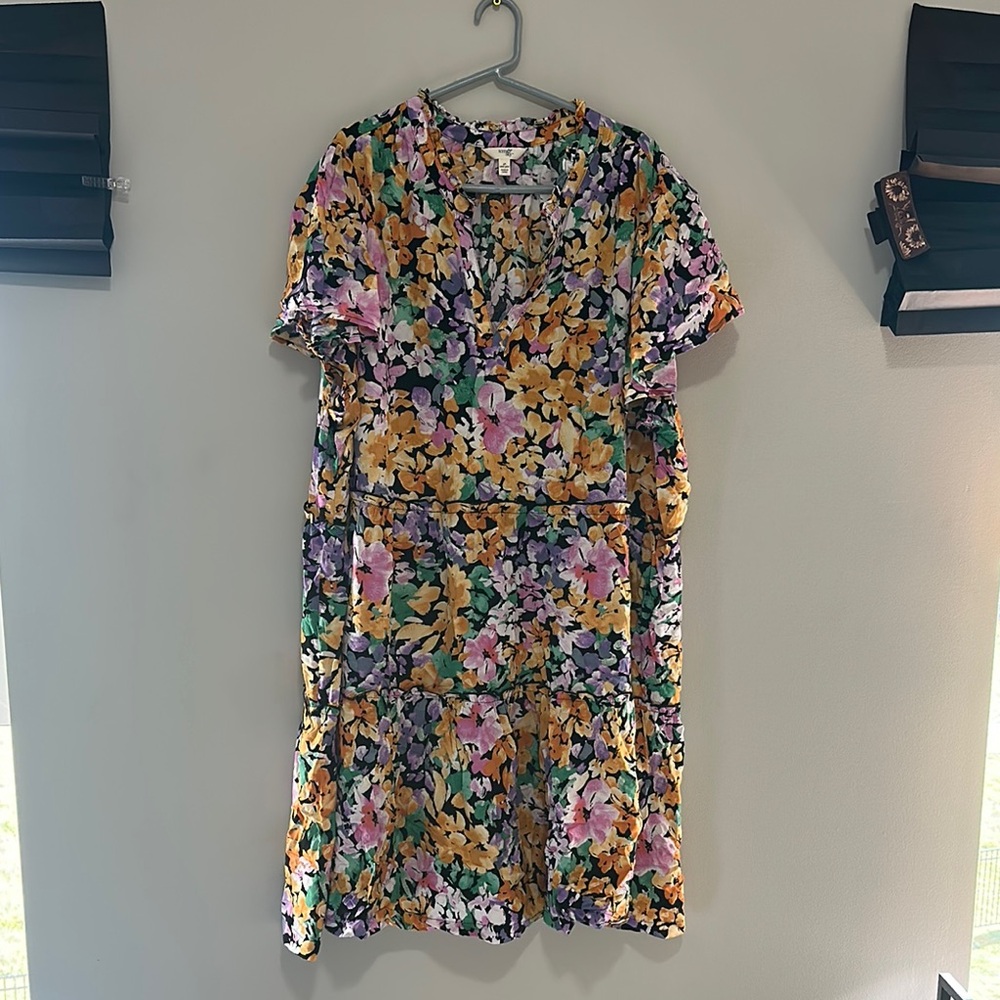 Terra & Sky Floral Midi Dress - Multicolor